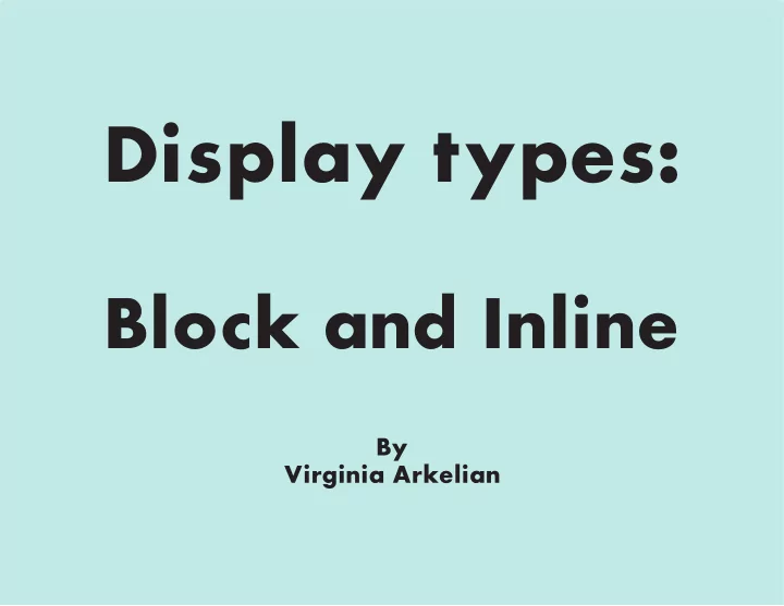 display types
