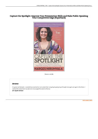 Capture the Spotlight: Improve Your Presentation Skills and Make Public Speaking  Capture the