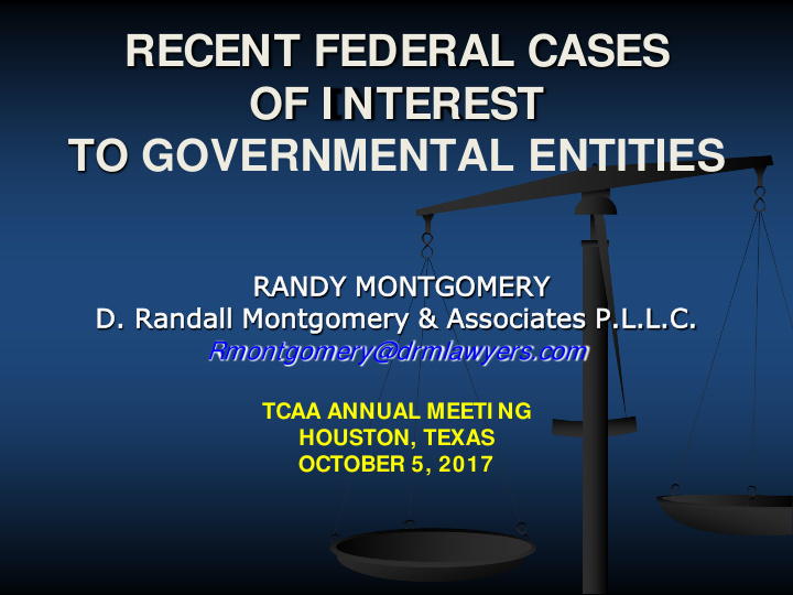 recent federal cases of i nterest to governmental entities
