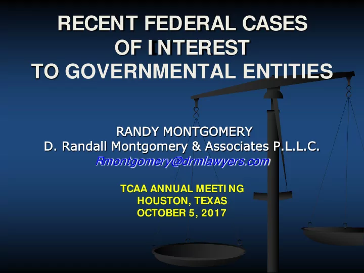 recent federal cases of i nterest to governmental entities