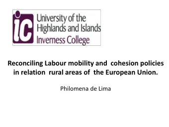 Structure of Presentation  Aims.  Background to the Presentation.  EU Policies