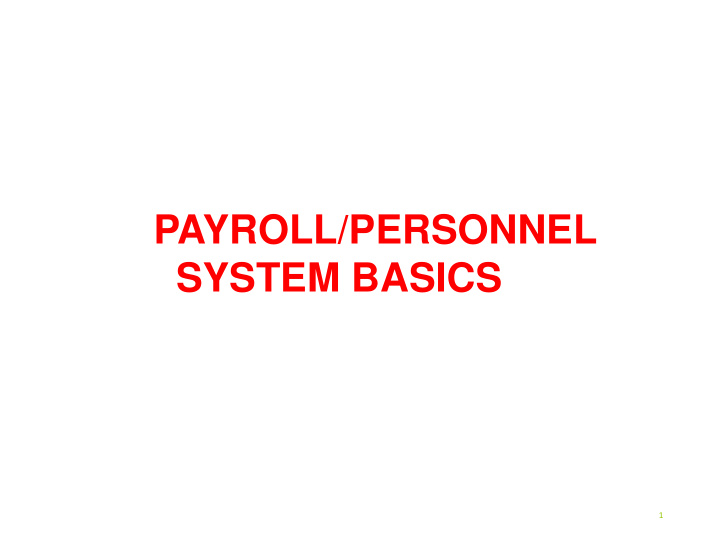 system basics
