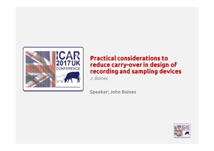 j baines speaker john baines practical considerations to