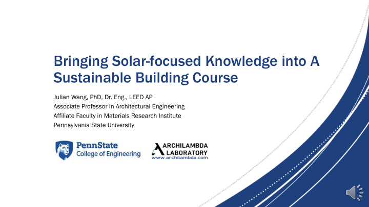 bringing solar focused knowledge into a sustainable