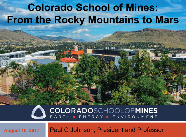 colorado school of mines from the rocky mountains to mars