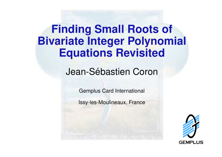 finding small roots of bivariate integer polynomial