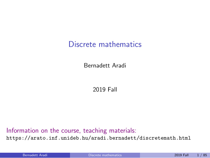 discrete mathematics