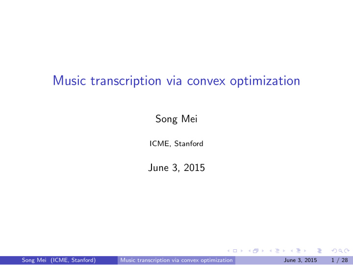 music transcription via convex optimization