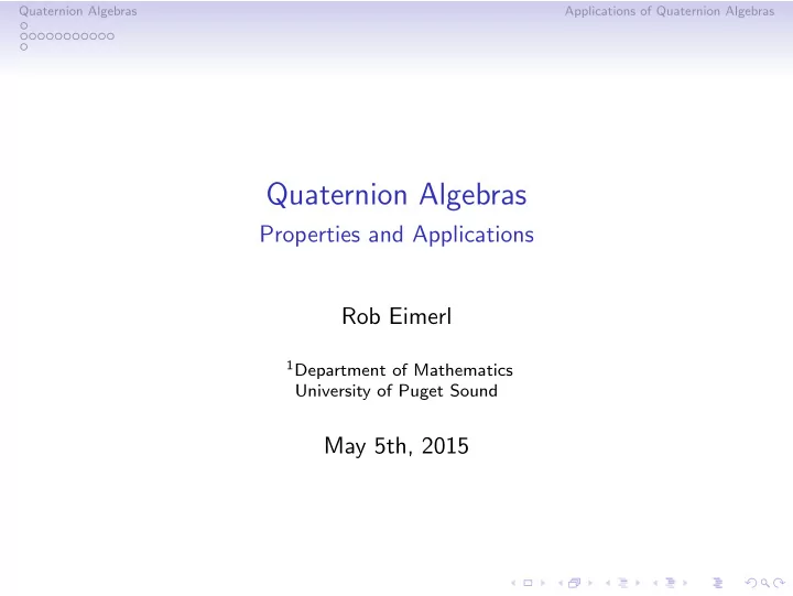 quaternion algebras