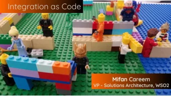 Integration as Code  Mifan  Mifan Careem  Careem  VP - Solutions Architecture, WSO2  VP - Solutions