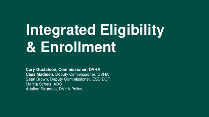 integrated eligibility