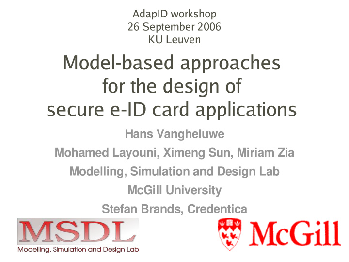 model based approaches for the design of secure e id card
