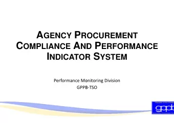 What is APCPI?  is APCPI?  The APCPI is the procurement monitoring, assessment and The APCPI is