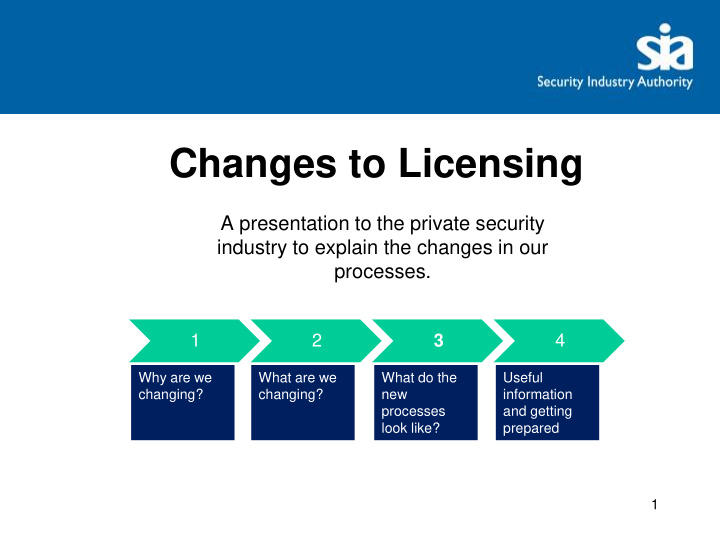 changes to licensing