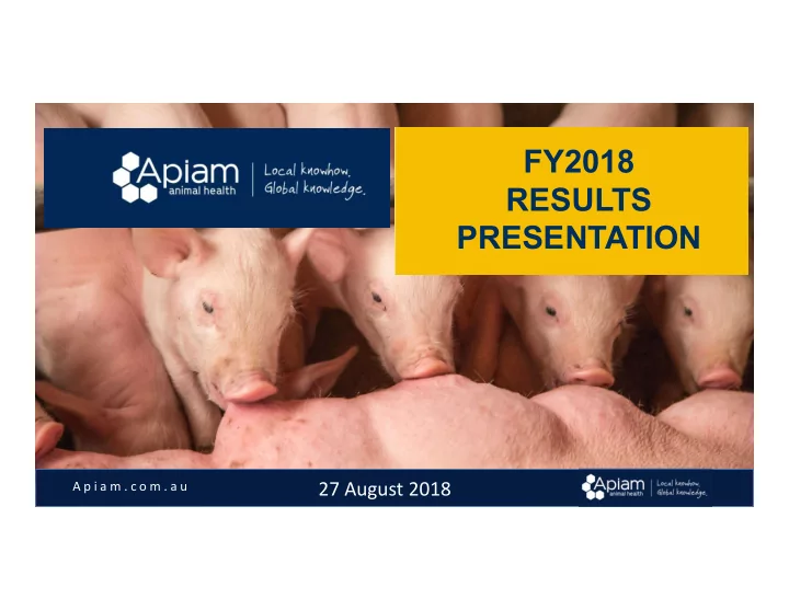 fy2018 results presentation