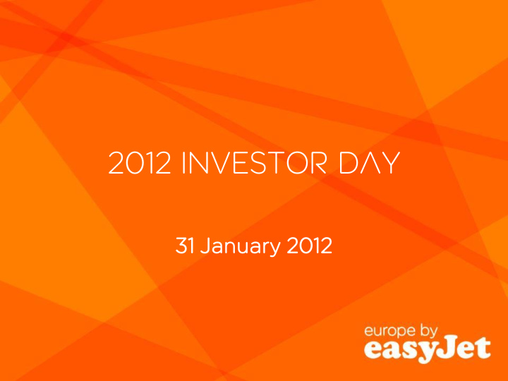 2012 investor day