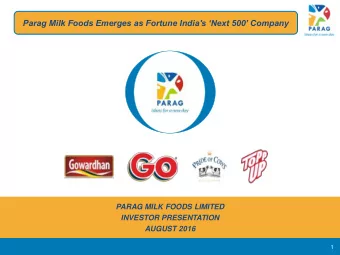 Parag Milk Foods Emerges as Fortune India's Next 500 Company  PARAG MILK FOODS LIMITED