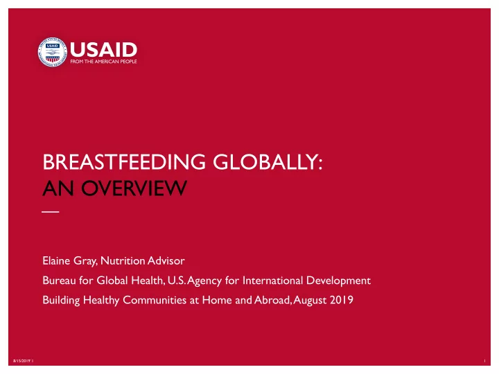 breastfeeding globally an overview
