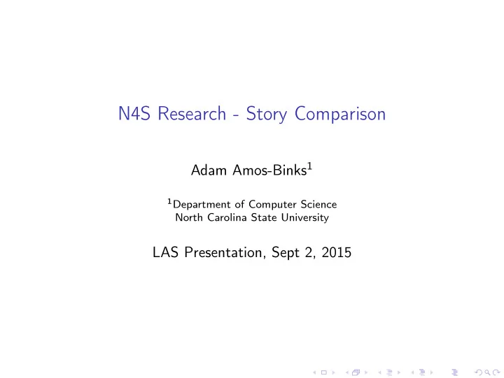 n4s research story comparison