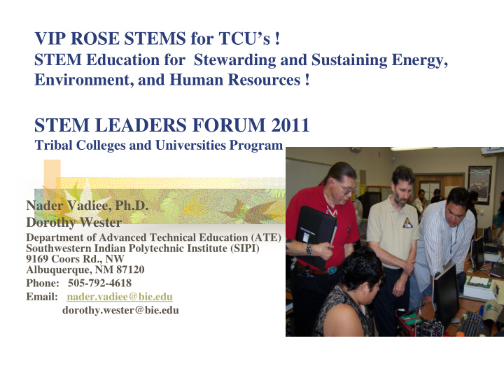 stem leaders forum 2011