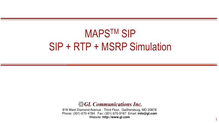 maps tm sip