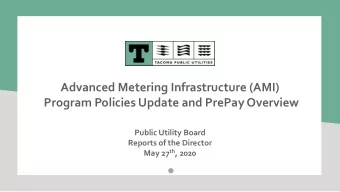 Advanced Metering Infrastructure (AMI)  Program Policies Update and PrePay Overview  Public Utility