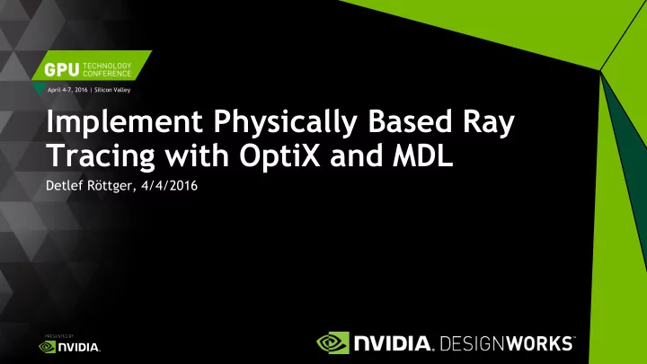 implement physically based ray