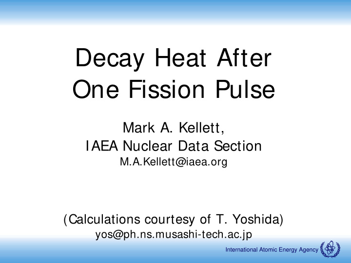 decay heat after one fission pulse