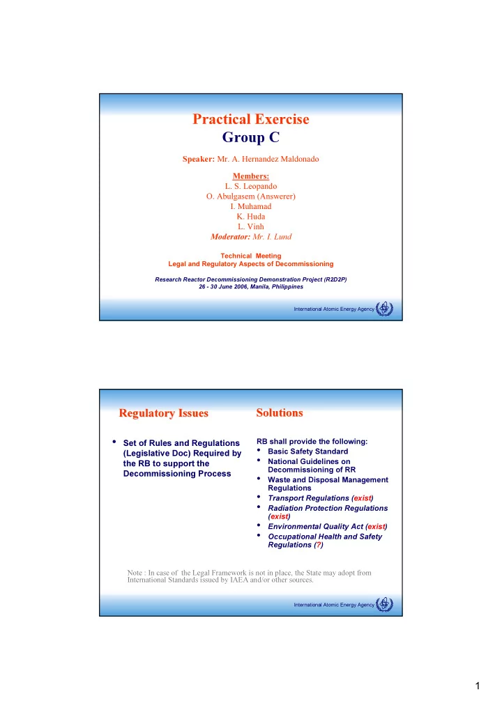 practical exercise group c