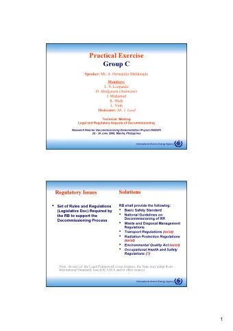 Practical Exercise  Group C Speaker: Mr. A. Hernandez Maldonado  Members:  L. S. Leopando  O.