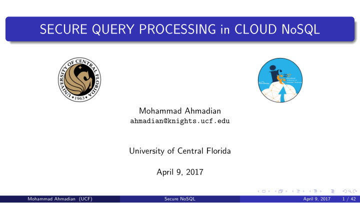 secure query processing in cloud nosql