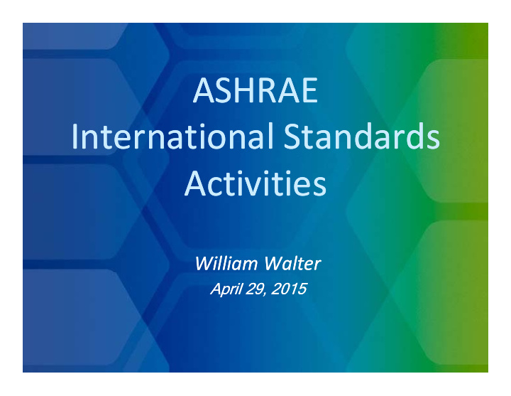 ashrae ashrae international standards international