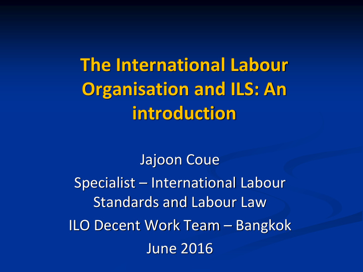 organisation and ils an