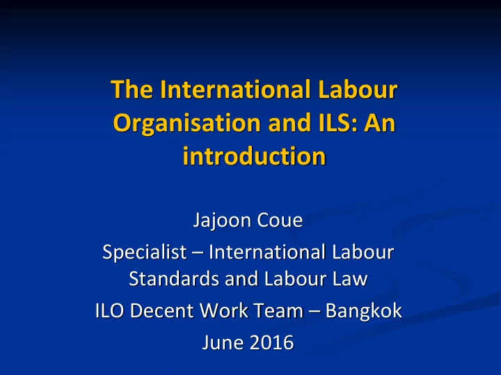 organisation and ils an