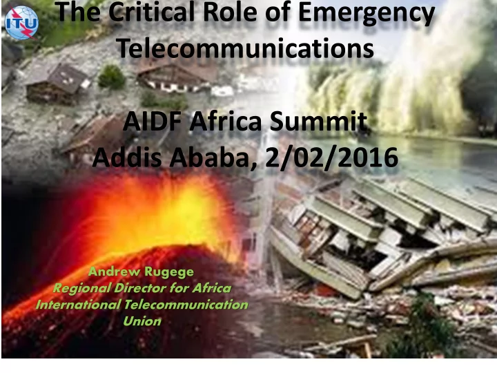 the critical role of emergency