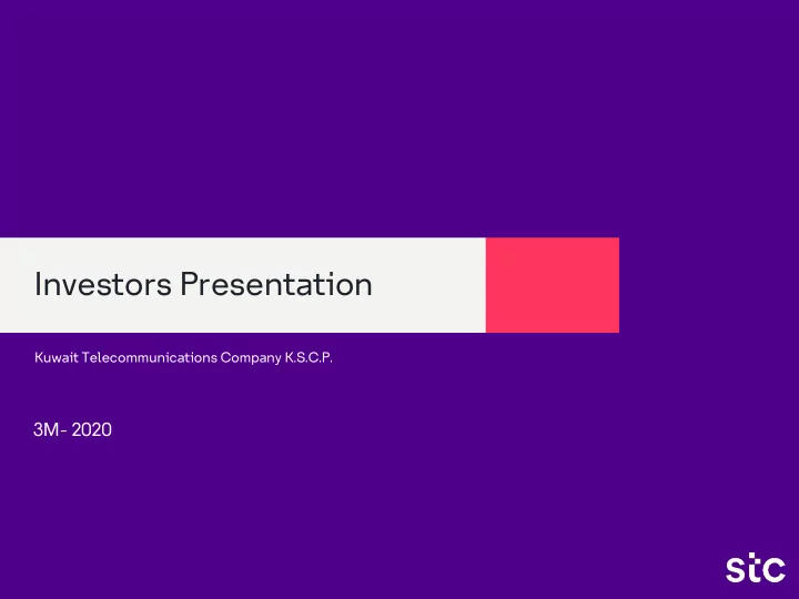 investors presentation