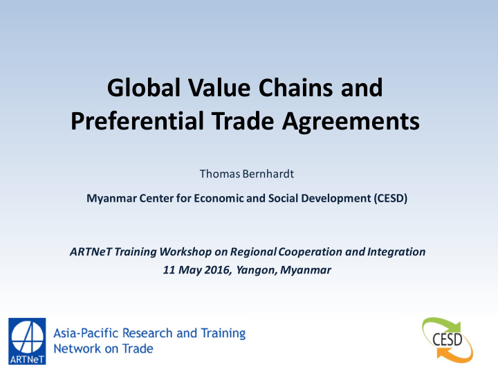 global value chains and preferential trade agreements