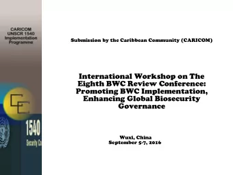 Governance  Wuxi, China  September 5-7, 2016  Member States of the Caribbean Community  (CARICOM)