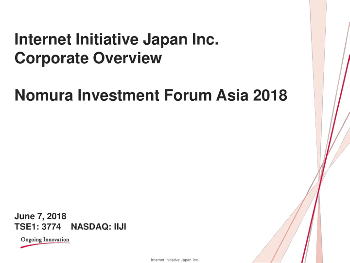 internet initiative japan inc corporate overview nomura