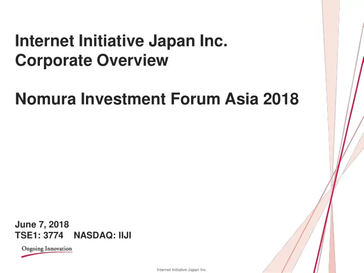 internet initiative japan inc corporate overview nomura