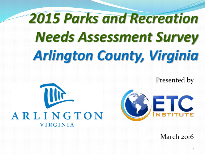 2015 parks and recreation needs assessment survey