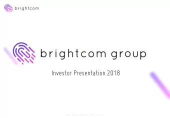Investor Presentation 2018  DISCLAIMER Certain Statements in this release reflecting our future