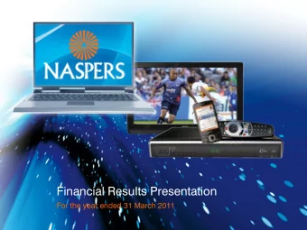Financial Results Presentation  For the year ended 31 March 2011  Important information  This