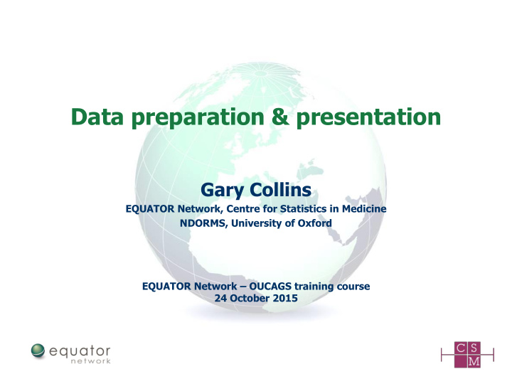 data preparation amp presentation