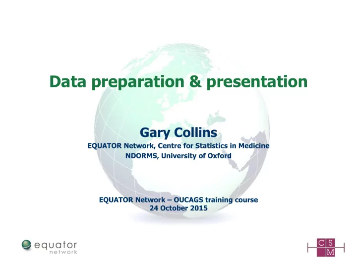 data preparation amp presentation