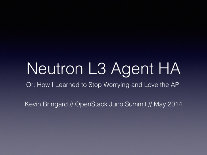 neutron l3 agent ha