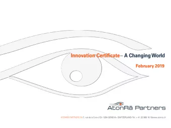 Weekly Barometer  25 janvier 2012  2  Innovation Certificate  Investment Case  Innovation is