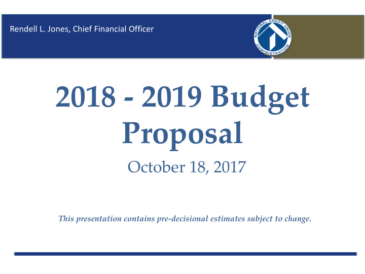 2018 2019 budget proposal