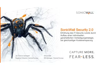 SonicWall Security 2.0  Erhhung des IT-Security Levels durch  Aufbau einer individuellen,