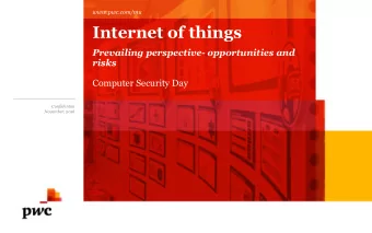 Internet of things  Prevailing perspective- opportunities and  risks  Computer Security Day